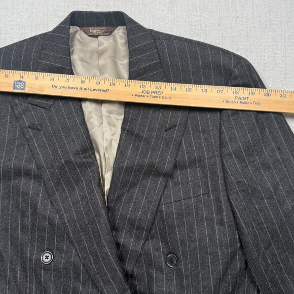 Vintage Paul Stuart Blazer Double Breasted Pinstripe Gray Lined Size Chest 41 - Picture 6 of 8